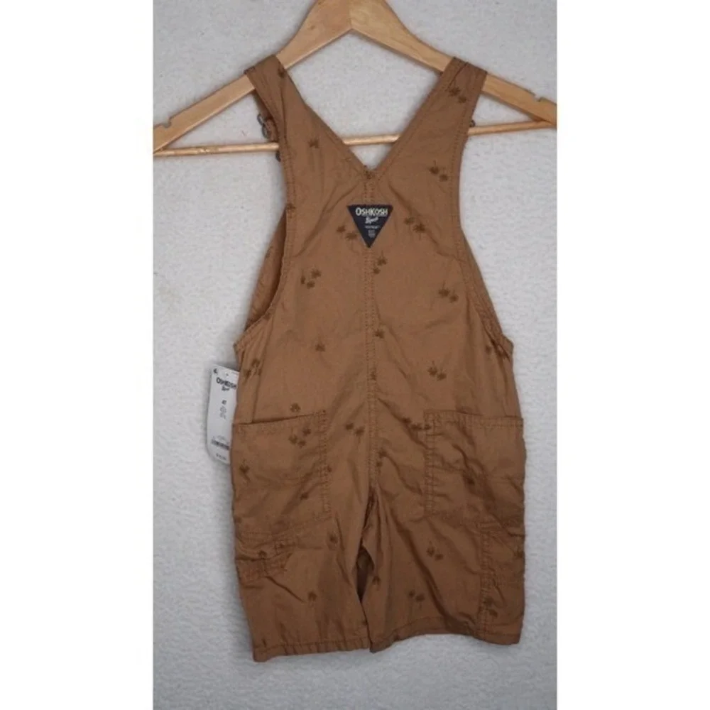 OshKosh B'Gosh Palm Tree Print Shortall Overalls Boy's Toddler 4T Tropical NWT